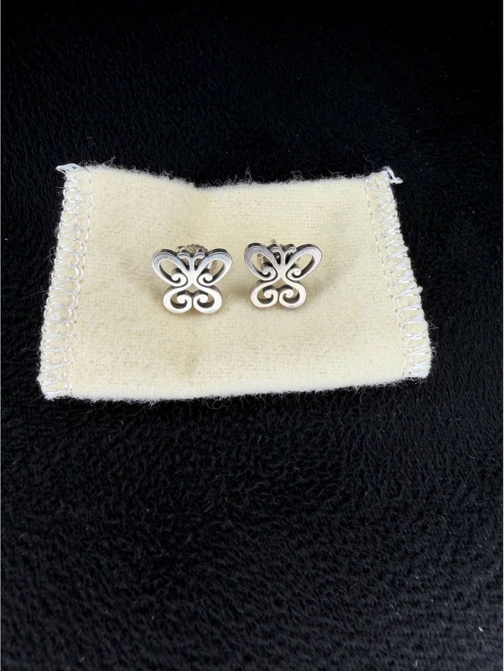 Retired James Avery Sterling Silver Spring Butterfly Stud Earrings 925 Post